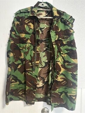Sleeveless Camouflage Military Jacket Vest - Green Brown Camo 2X